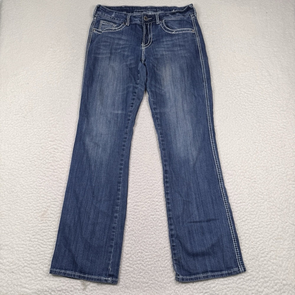 Cowgirl Tuff Co Jeans Womens 30x33 Angie Bootcut Low Rise Thick Stitch Stretch
